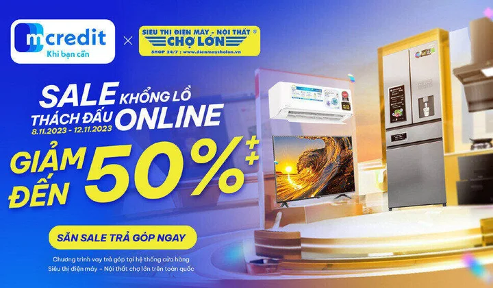 Mcredit khuyến mại mua hàng trả góp tại hệ thống siêu thị Chợ Lớn