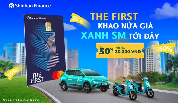 Chủ thẻ Shinhan Finance được tặng mã giảm giá 50% taxi Xanh SM