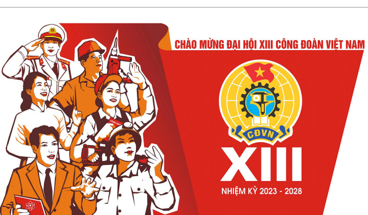 Biểu trưng, tranh cổ động và chương trình tuyên truyền về Đại hội XIII Công đoàn Việt Nam
