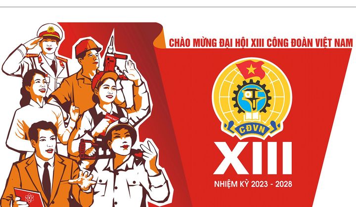 Biểu trưng, tranh cổ động và chương trình tuyên truyền về Đại hội XIII Công đoàn Việt Nam