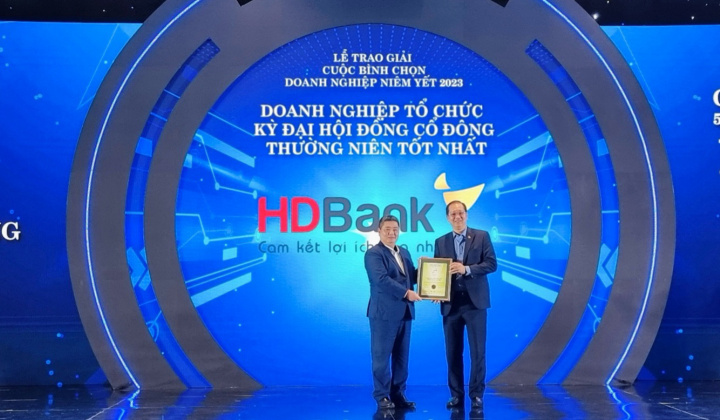 HDBank nhận giải thưởng 'tổ chức đại hội cổ đông thường niên tốt nhất'