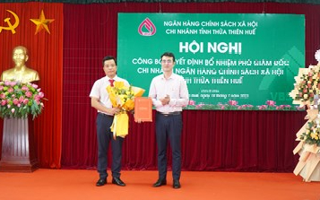 Bổ nhiệm Phó Giám đốc Ngân hàng Chính sách xã hội tỉnh Thừa Thiên - Huế