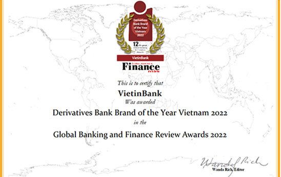 VietinBank - Ngân hàng cung ứng sản phẩm phái sinh tốt nhất Việt Nam năm 2022