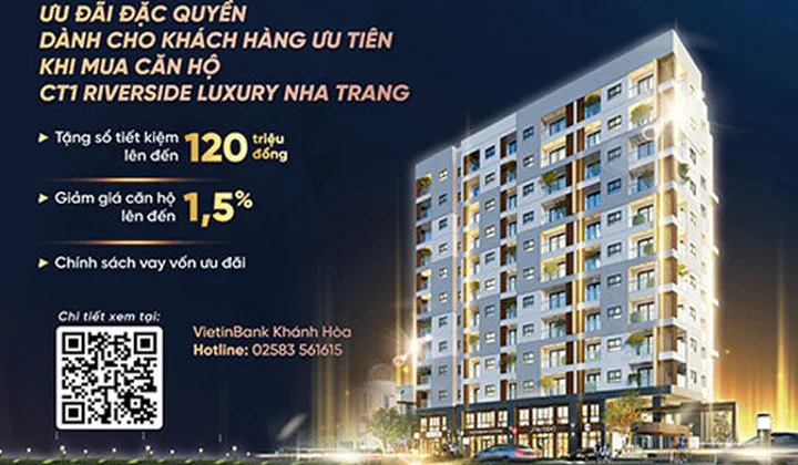 VietinBank Khánh Hòa ưu đãi đặc quyền cho khách hàng ưu tiên mua căn hộ dự án Riverside Luxury Nha Trang