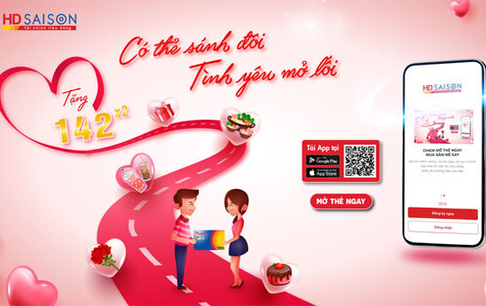 Chủ thẻ HD SAISON được tặng quà tới 200k trong chương trình "Có thẻ sánh đôi, Tình yêu mở lối"