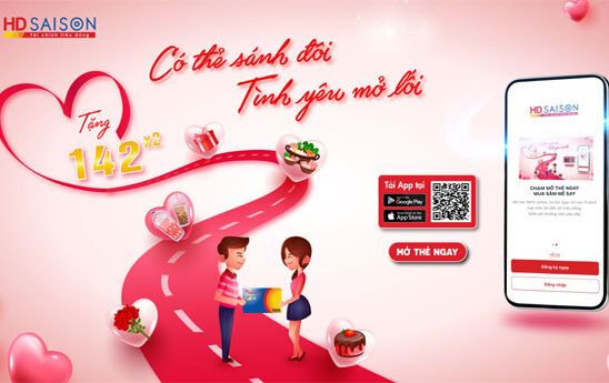 Chủ thẻ HD SAISON được tặng quà tới 200k trong chương trình "Có thẻ sánh đôi, Tình yêu mở lối"
