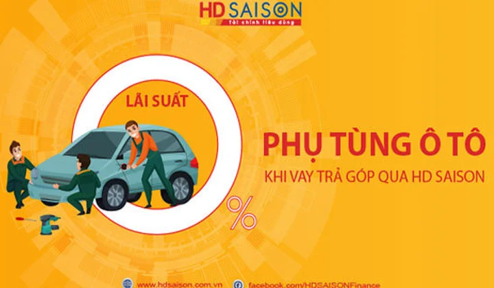 HD SAISON cho khách hàng vay mua phụ tùng ô tô với lãi suất 0%