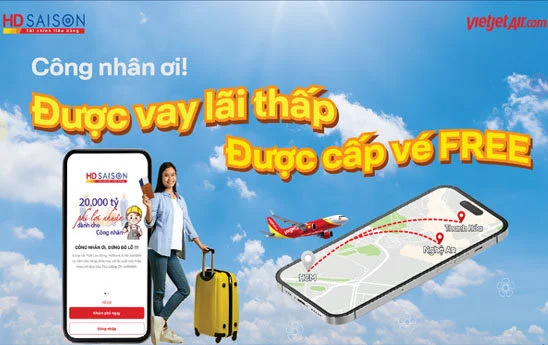HD SAISON cho vay ưu đãi và tặng vé máy bay 0 đồng