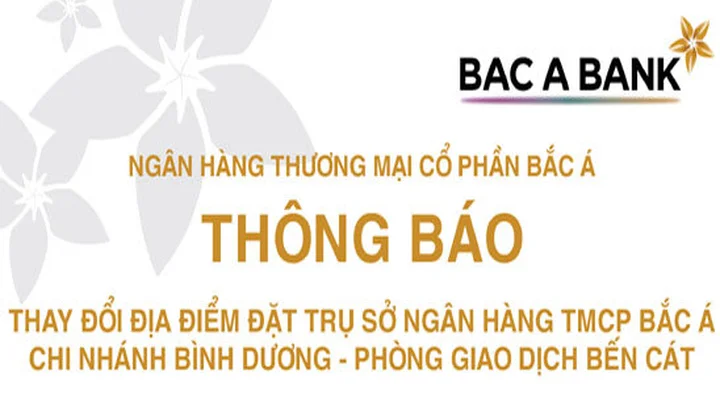 BacABank Bình Dương chuyển địa điểm trụ sở PGD Bến Cát
