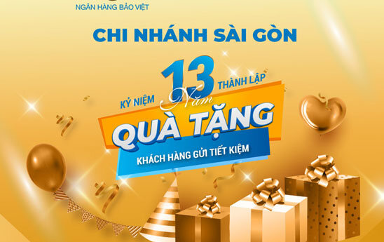 BAOVIET Bank Sài Gòn tặng quà cho khách hàng mở mới sổ tiết kiệm hoặc tái tục tiền gửi