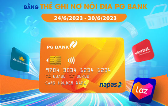 Chủ thẻ ghi nợ nội địa PG Bank nhận hoàn tiền tới 30% giá trị giao dịch