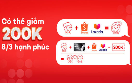 Chủ thẻ Home Credit nhận ưu đãi tới 200k khi thanh toán mua hàng trên Lazada và Shopee