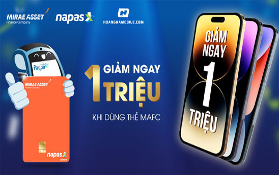 Chủ thẻ MAFC nhận ưu đãi 1 triệu đồng khi thanh toán qua POS của Payoo tại Hoàng Hà Mobile