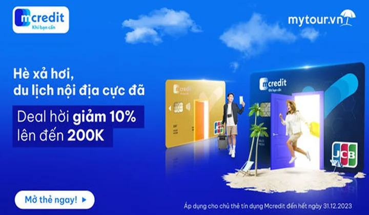 Chủ thẻ tín dụng Mcredit nhận ưu đãi tới 200.000 đồng khi đặt phòng qua ứng dụng Mytour