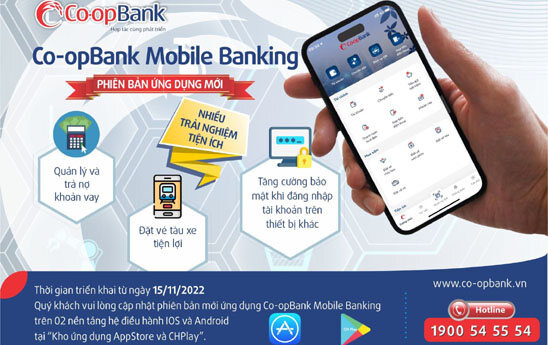 Co-opBank ra mắt thêm 2 tiện ích mới trên ứng dụng ngân hàng số