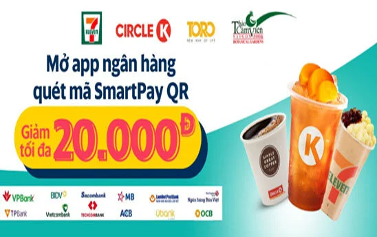 Dùng App ngân hàng quét mã SmartPay QR được giảm đến 20K