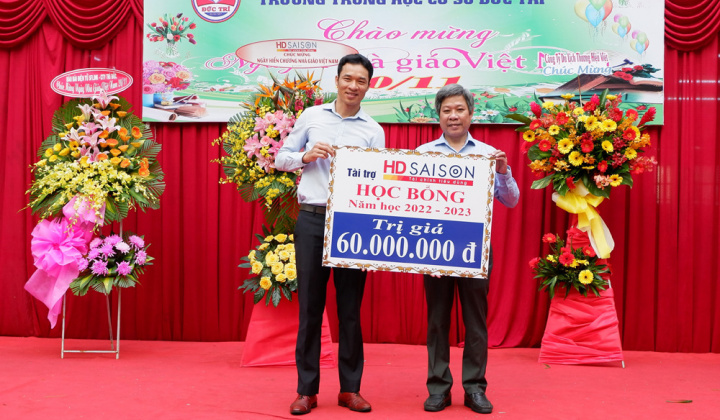 HD SAISON tài trợ học bổng khích lệ tinh thần học tập cho học sinh trường Đức Trí