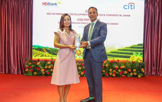 HDBank nhận giải thưởng thanh toán quốc tế xuất sắc từ Citibank