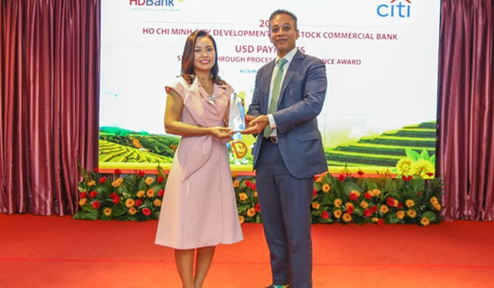 HDBank nhận giải thưởng thanh toán quốc tế xuất sắc từ Citibank