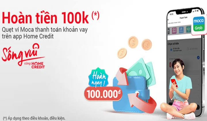 Home Credit khuyến mãi khách hàng khi thanh toán khoản vay trực tuyến với Ví Moca