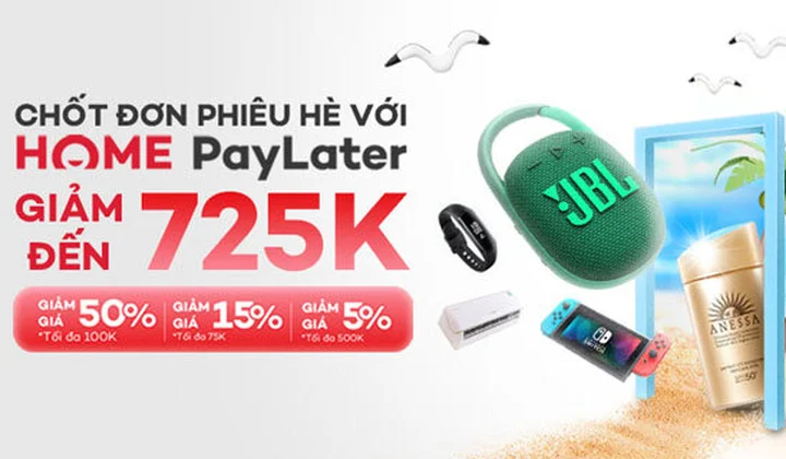 Home Credit Việt Nam hỗ trợ khách hàng mua trước trả sau có lãi suất từ 0% để mua hàng giảm giá tới 725K