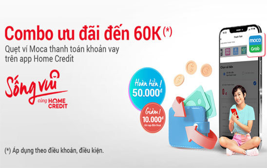 HomeCredit ưu đãi khách hàng khi thanh toán khoản vay trên Ví Moca
