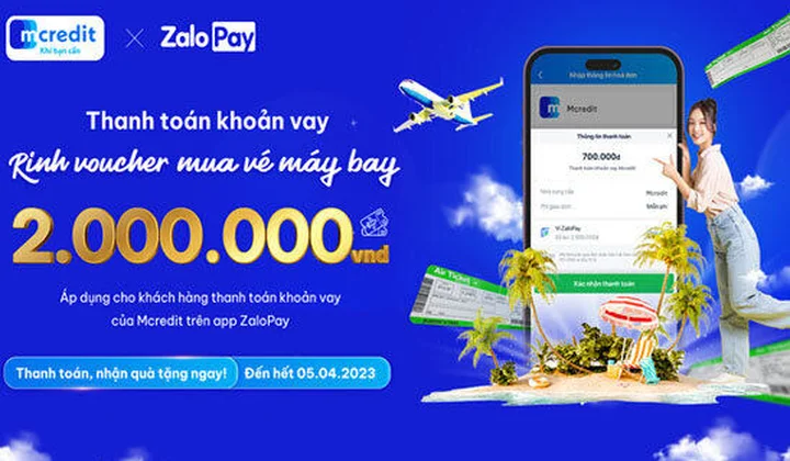 Mcredit khuyến mãi khi thanh toán qua ví ZaloPay