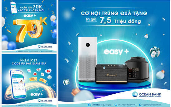 Khách hàng nhận loạt ưu đãi giá trị tới 7,5 triệu đồng khi sử dụng Easy OceanBank Mobile