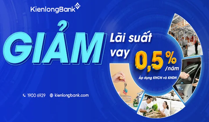 KienlongBank tiếp tục giảm lãi suất cho vay thêm 0,5% đối với khách hàng cá nhân và doanh nghiệp