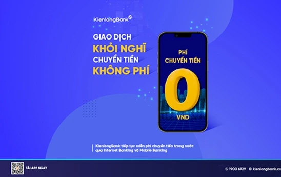 KienlongBank tiếp tục miễn 100% phí chuyển tiền trong nước