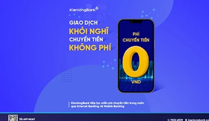 KienlongBank tiếp tục miễn 100% phí chuyển tiền trong nước