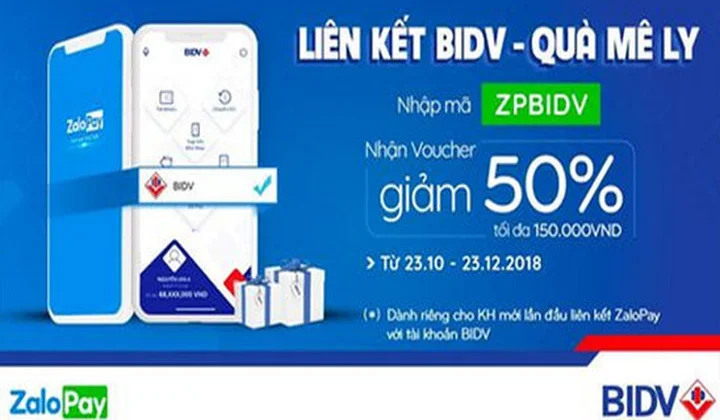 Liên kết BIDV với ZaloPay, nhận ngay ưu đãi 1 triệu đồng