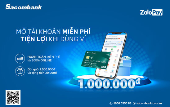 Mở tài khoản Sacombank dễ dàng trên Ví ZaloPay