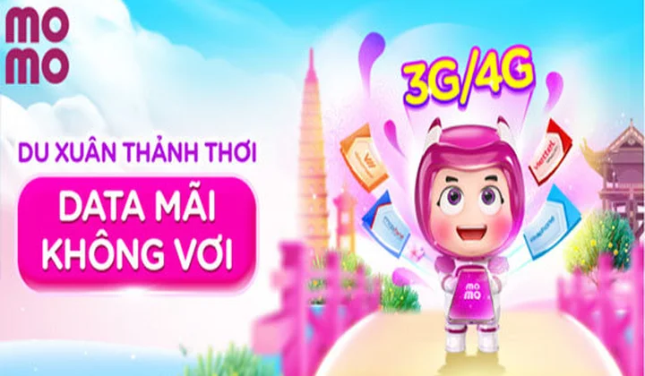 MoMo ưu đãi hoàn tiền đến 50% cho khách hàng khi nạp Data 3G/4G lần đầu