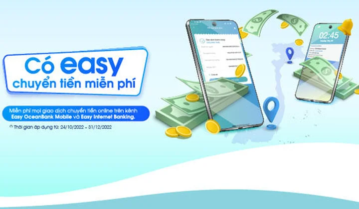 OceanBank miễn phí mọi giao dịch chuyển khoản trên Ngân hàng điện tử