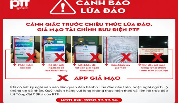 PTF cảnh báo dùng chữ ký, con dấu giả lừa tiền trong tài khoản ngân hàng
