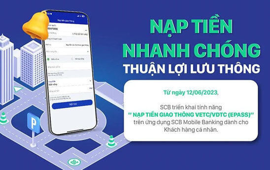 SCB ra mắt tính năng “Nạp tiền giao thông” trên ứng dụng ngân hàng số