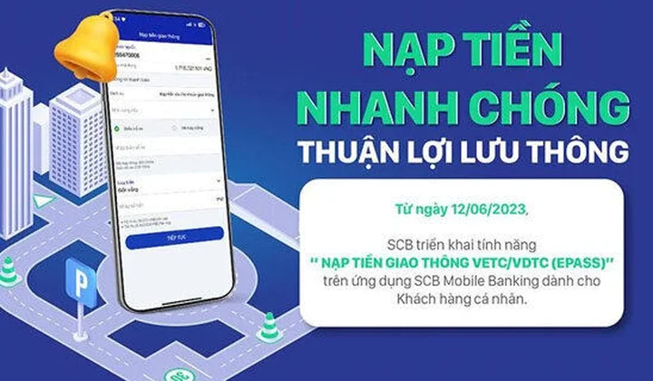 SCB ra mắt tính năng “Nạp tiền giao thông” trên ứng dụng ngân hàng số