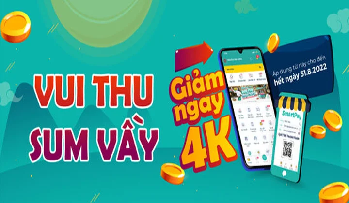 SmartPay tặng voucher 4K cho giao dịch quét mã từ 50K