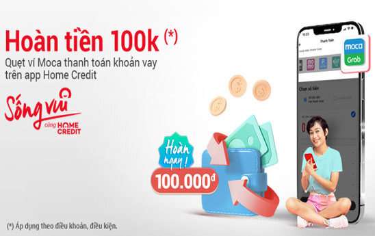 Thanh toán khoản vay cung Ví Moca, hoàn ngay 100.000 đồng