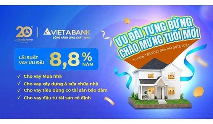 VietABank cho vay ưu đãi lãi suất chỉ từ 8,8%/năm