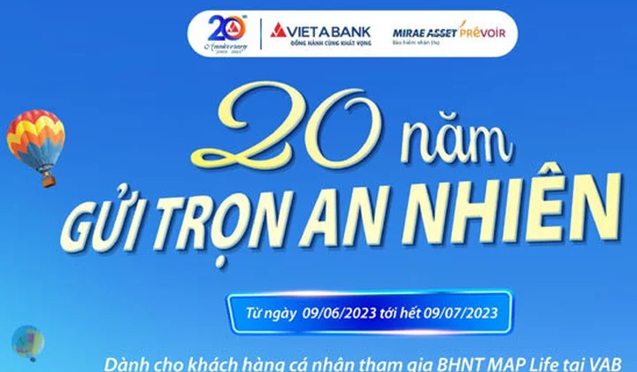 VietABank triển khai chương trình khuyến mãi “20 năm - Gửi trọn an nhiên 2”