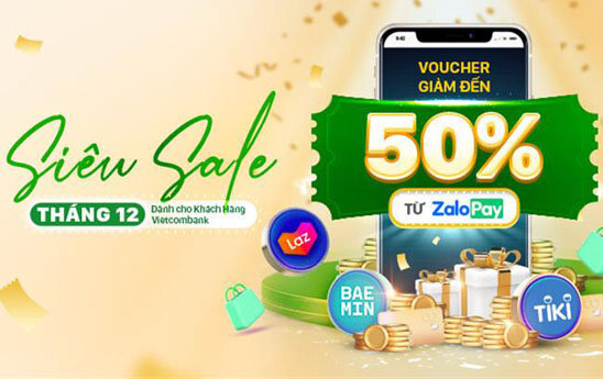 Vietcombank khuyến mãi kết nối tài khoản, thẻ với Vi ZaloPay