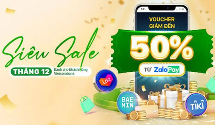 Vietcombank khuyến mãi kết nối tài khoản, thẻ với Vi ZaloPay