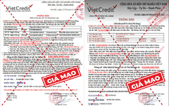 Vietcredit cảnh báo các thủ đoạn mạo danh lừa đảo khách hàng