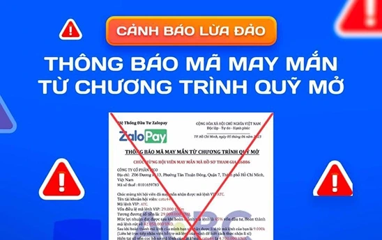 ZaloPay cảnh báo thủ đoạn lừa đảo mới