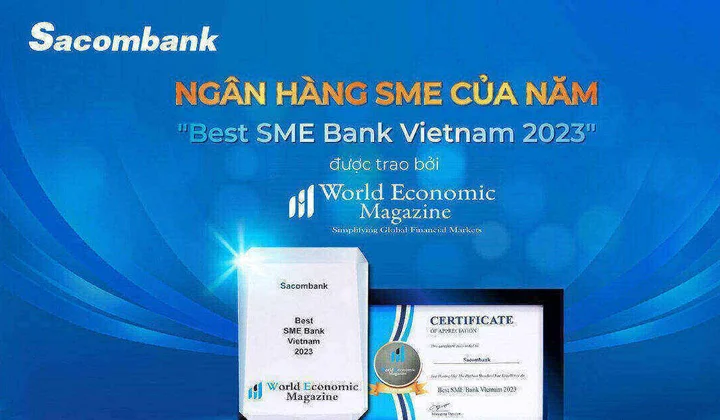 Ngân hàng Sacombank được vinh danh là 'Ngân hàng SME của năm'