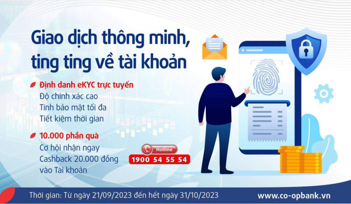 Co-opbank dành 10.000 phần quà tặng khách hàng định danh điện tử eKYC