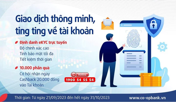 Co-opbank dành 10.000 phần quà tặng khách hàng định danh điện tử eKYC