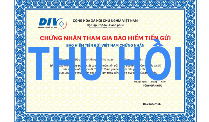 DIV thu hồi chứng nhận tham gia bảo hiểm tiền gửi của Quỹ tín dụng nhân dân Thạnh Lộc